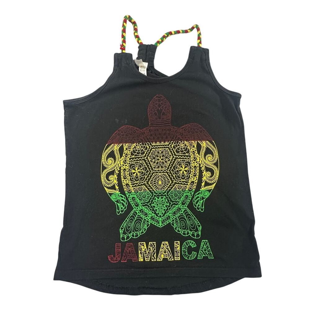 Tank Top Rasta Turtle Print Cotton Small
